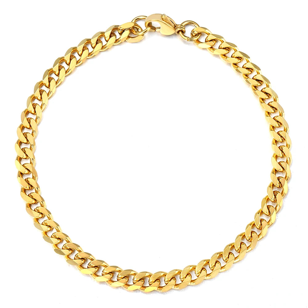 Cuban Link Anklet-Curb Cuban Link Anklets