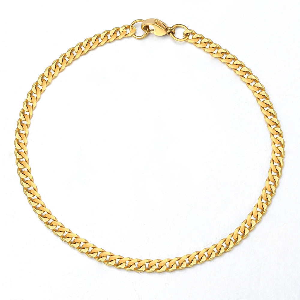 Cuban Link Anklet-Curb Cuban Link Anklets