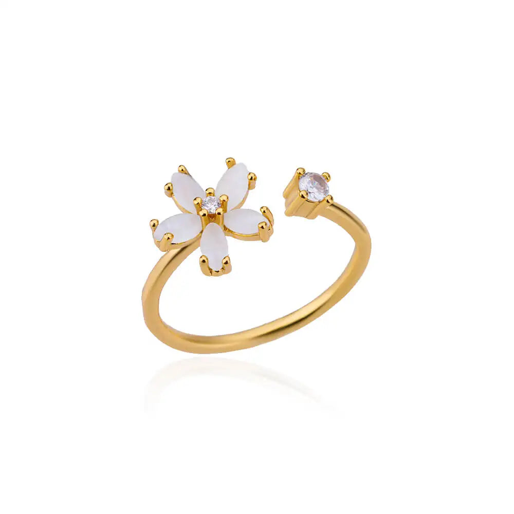 Opal Rings: Opal Flower Ring